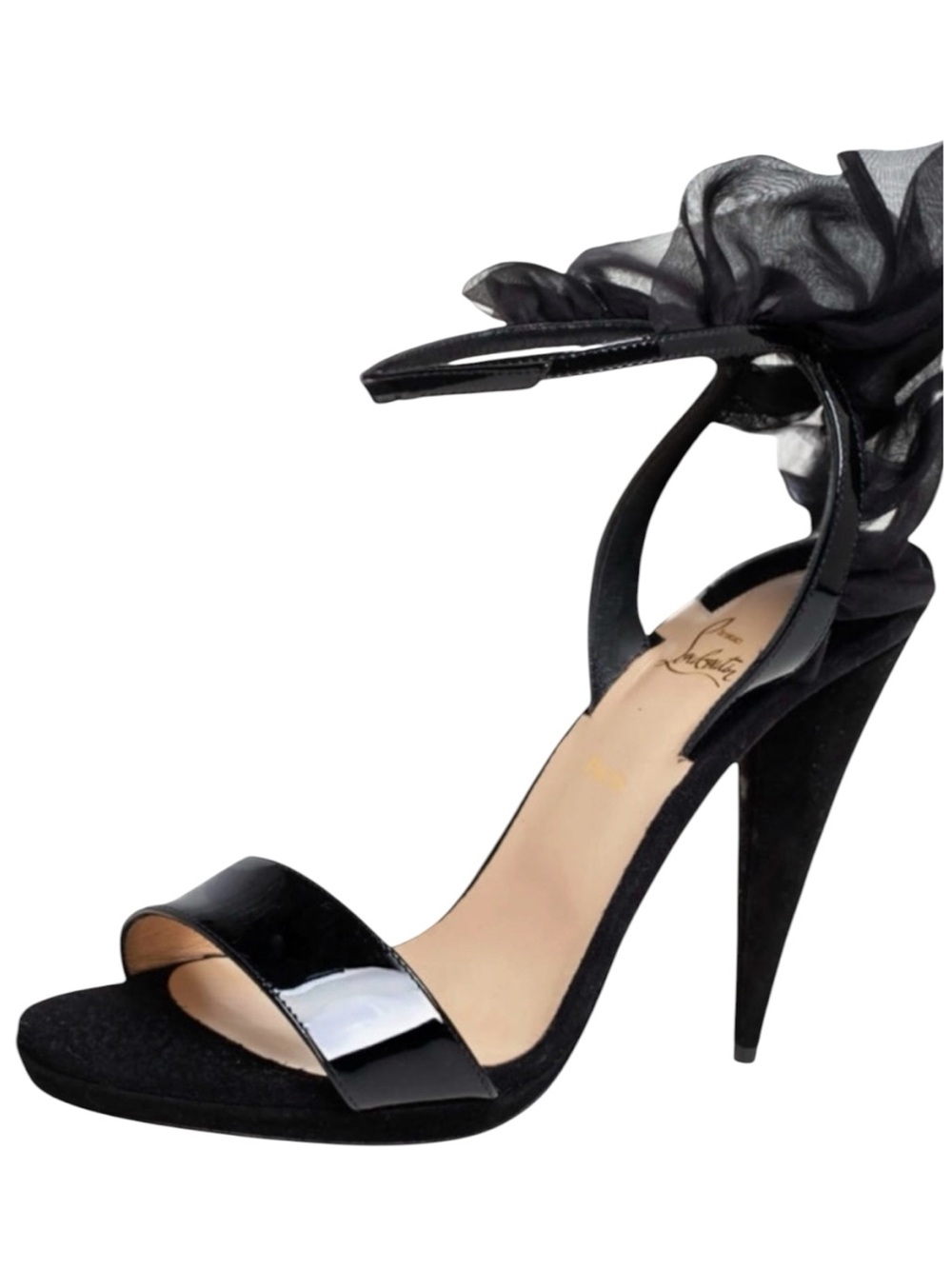 Christian Louboutin Jacqueline De 120 sandals in black suede and patent Size 38